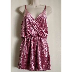Romeo & Juliet Couture Romper Women's Size Small Pink Velvet Fairy Romantic Boho